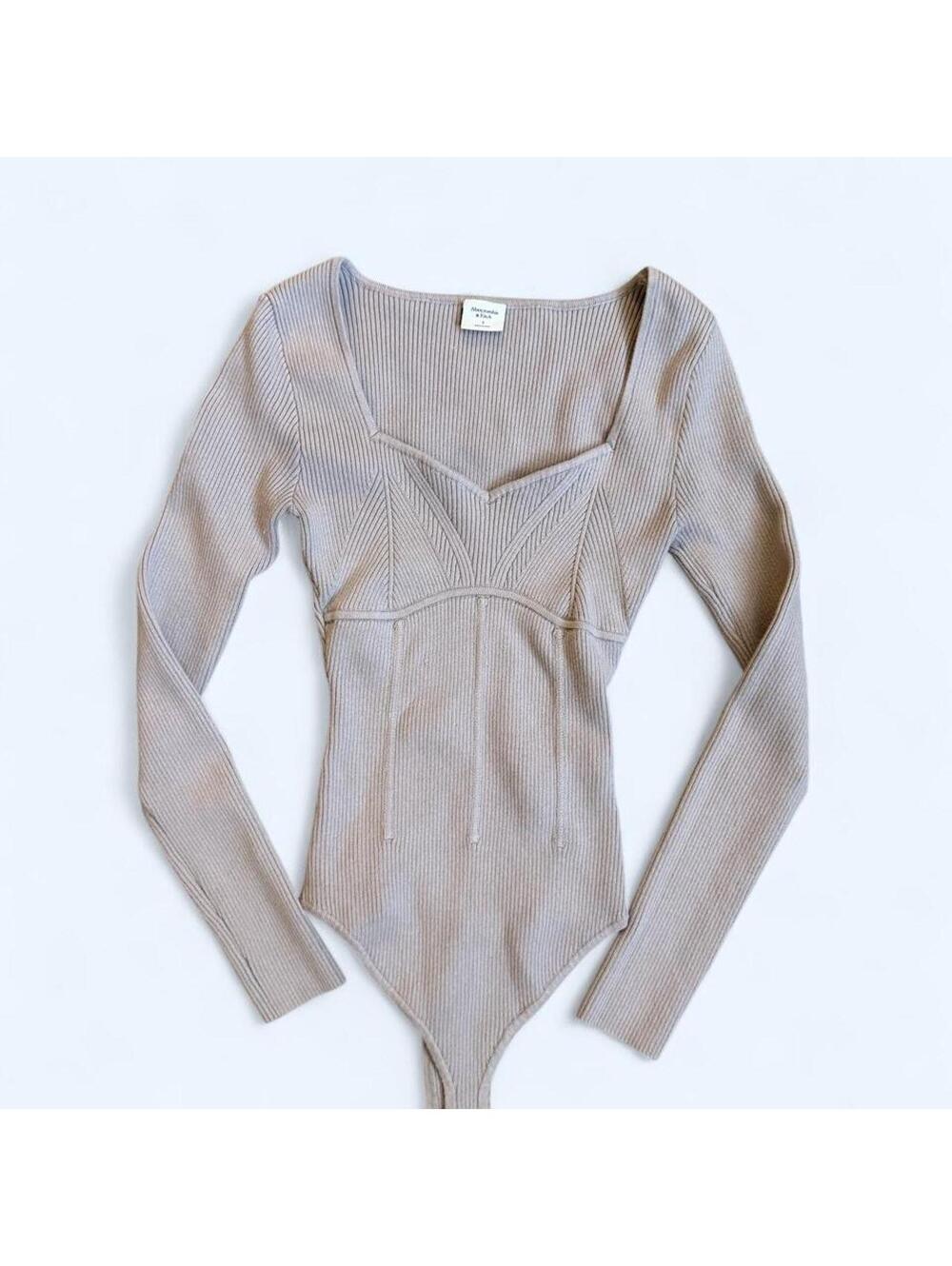 Abercrombie & Fitch ribbed knit bodysuit in size S